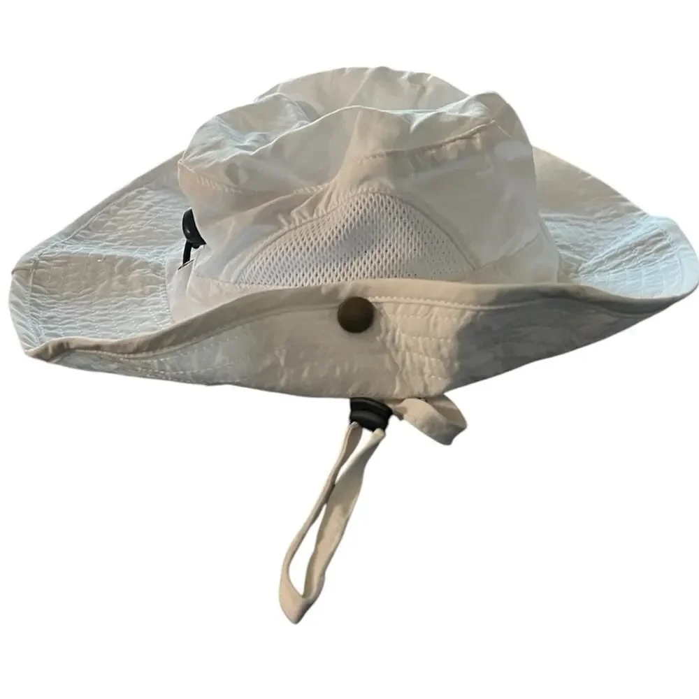 Beach Sun Hat Adjustable Breathable White Toddler Size